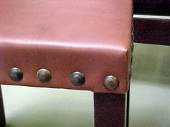 Close-up leather seat.